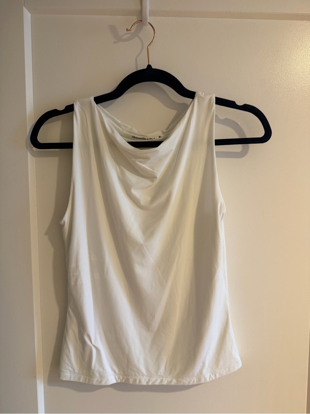 Women’s White Drape Neck Tank Top